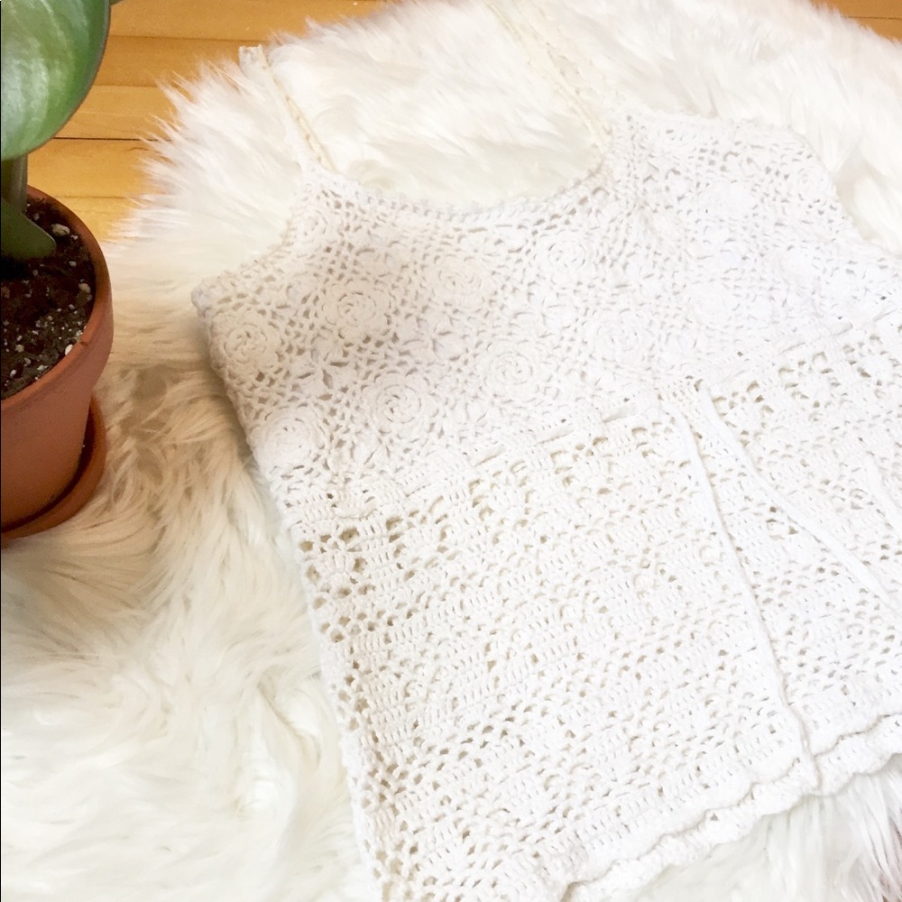 White Crochet Top